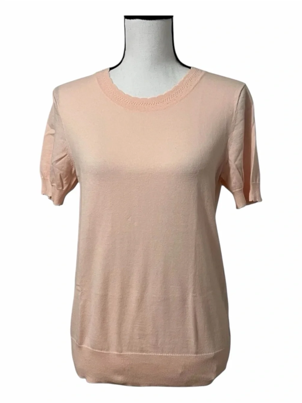 J. Crew Women’s100% Soft Cotton Light Pink Top Short Sleeve Crew Neck Size M